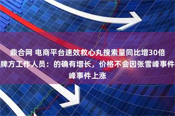 鼎合网 电商平台速效救心丸搜索量同比增30倍，品牌方工作人员：的确有增长，价格不会因张雪峰事件上涨