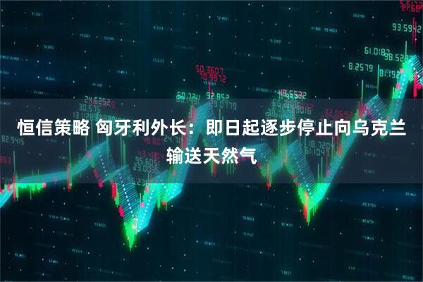恒信策略 匈牙利外长：即日起逐步停止向乌克兰输送天然气
